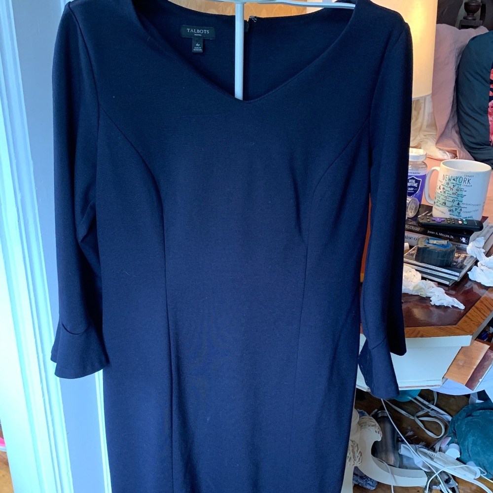 Talbots 3/4 ruffle bell sleeve dress. Worn ince